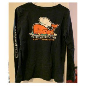 Vineyard Vines Long Sleeve Tee Blue (Thanksgiving Themed)